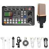 ZKLGS DJ Controller, Spezielles Soundkartenmikrofon for Live Broadcast F998-Karte mit (optionalem) Audio-Interface mit DJ-Mixer-Effekten und Sprachwechsler(2)