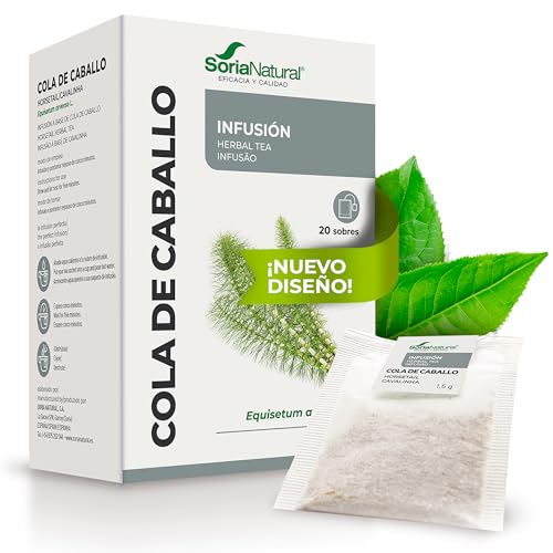 Soria Natural Cola de Caballo Infusión – Ayuda Acción la Depurativa y Remineralizante - Infusión de Cola de Caballo (Equisetum arvense) – 100% Natural - Caja con 20 Bolsas Filtro