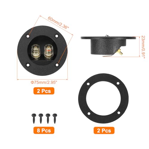 Terminal para caja de altavoz 2 piezas 1.9 pulg redondo miniatura 2