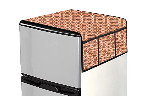 Image of Stylista Refridgerator top Cover Suitable for Samsung RR20C1824CR /HL, 183 Liter Fridge, Dimension (WXD) 65x111 CM, Surface Pattern Brown