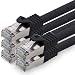 Produktbild 1aTTack.de 0,25m - schwarz - 5 Stück CAT.7 Netzwerkkabel Patchkabel SFTP PIMF LSZH Gigabit Lan Kabel 10Gb s cat7 Rohkabel mitRJ45 Stecker Cat6a kompatibel zu CAT5 CAT6 cat7 cat8