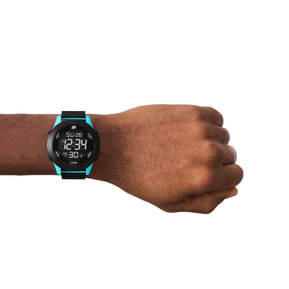 Skechers Reloj para Hombre, Movimiento Digital con Correa de Silicona
