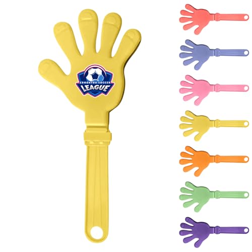 Clappers de mano personalizados,Clappers de mano personalizados con logotipo,creadores de ruido de alegría grandes de 11 pulgadas,creadores de ruido con los dedos para regalos de fiesta (amarillo)
