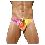 [Arjen Kroos] 水着 メンズ 水泳パンツ ビキニ スイムウェア 男性用 ブリーフ 競泳水着 セクシー 夏 速乾 通気 プール 海水浴 ローライズ CK3002-A1-オレンジ-1枚 S