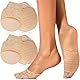 4 Paar Rutschfeste Atmungsaktive Füßlinge für High Heels und Sneaker - Zehlinge für Pumps, Vorderfußpolster & Zehensocken - Komfortable Halbsocken & Schuheinlagen (Beige)