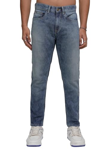Image of Highlander Mens Tapered Fit Denim Jeans for Man|Regular Length|Mid-Rise|Stretchable Fabric for Comfort fit| Jeans for Man | Men Jeans