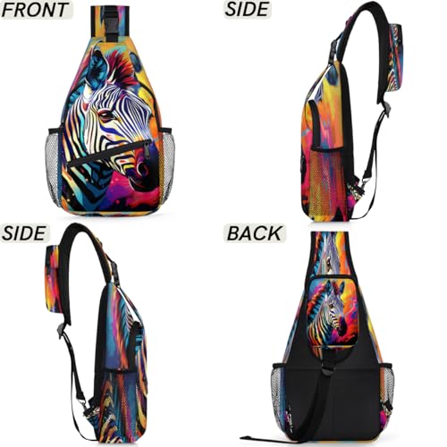 Cute Zebra Crossbody Sling Backpack Sling Bag miniatura 6