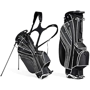 Mayjooy Golf Stand Bag, Portable Carry Golf Bag w/Ergonomic Dual Straps & 6 Way Top Divider, Lightweight Carry Organizer Pocket w/Umbrella Ring, Ideal for Men & Women