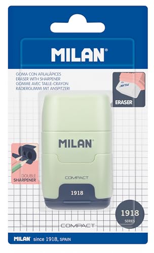 MILAN® Blister afilaborra COMPACT 1918 colores surtidos, Rosa, Verde, Azul, Blanco