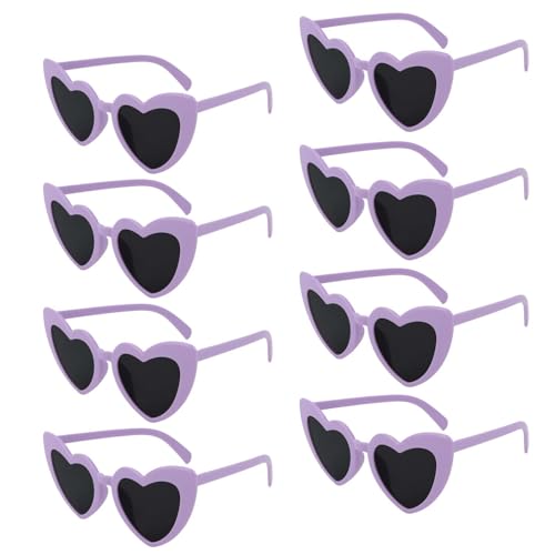 Heart Sunglasses Purple 8 Pairs Bachelorette Party Heart Shaped Sunglasses Bulk Bachelorette Party Favors Supplies Wedding Bride Glasses Decorations Bridesmaid Proposal Gifts Glasses for Women