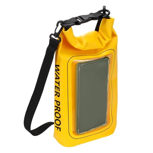 Sac étanche imperméable jaune à fermeture rouleau avec pochette 7 pouces