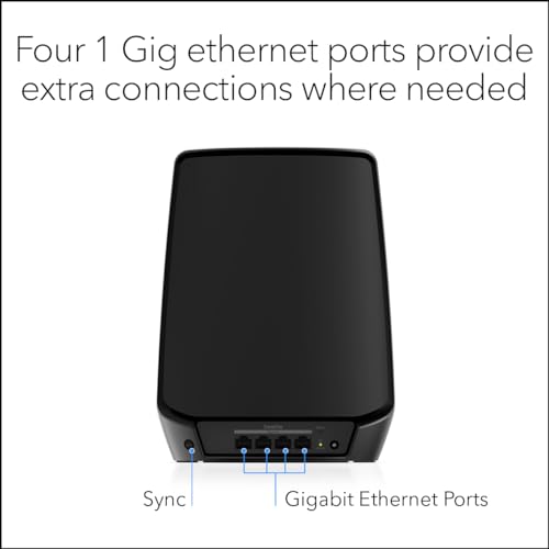 Image of NETGEAR Orbi Tri-Band WiFi 6 Mesh Add-on Satellite (RBS860B) - Works with Orbi RBK863SB - Adds Coverage up to 2,700 sq. ft. - AX6000 (6Gbps) - Black
