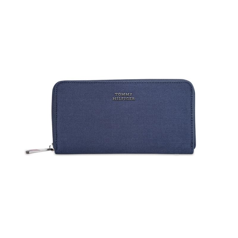tommy hilfiger Women's Zip Around Wallet Novi | Navy Twill Textured | Multi-Slot Capacity for Accessory | Fashionable and Stylish Purse-picture-20