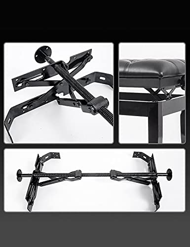 TEmkin Tabouret de Piano en Bois de Banc de Piano réglable en Hauteur de 10 cm, 55 x 34 x 47-57 cm, Marron, Noir - Les Beatles, Paul McCartney, John Lennon, RIngo Starr, George Harrison TEmkin Tabouret de Piano en Bois de Banc de Piano réglable en Hauteur de 10 cm, 55 x 34 x 47-57 cm, Marron, Noir – Image 6