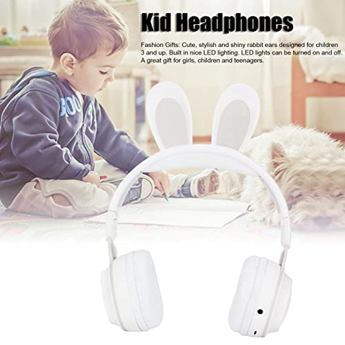 Kids Headphones, Bluetooth 5.0 Headphones with Rabbit Ear, Over Ear LED Light Foldable Wireless Headset, Support TF/AUX - Image 2
