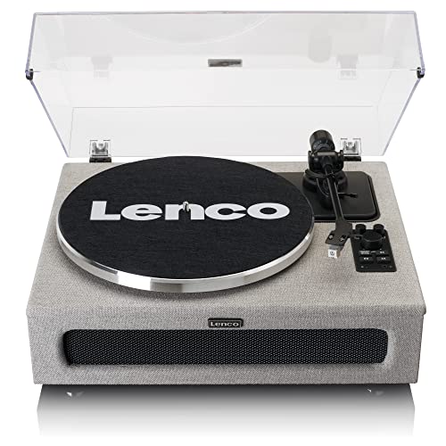 Platine vinyle lenco ls-440gy – bluetooth, 4 haut-parleurs intégrés, 33 et 45 tours – grise - Les Beatles, Paul McCartney, John Lennon, RIngo Starr, George Harrison Platine vinyle lenco ls-440gy - bluetooth, 4 haut-parleurs intégrés, 33 et 45 tours - grise