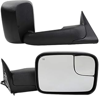 Towing Mirrors Replacement for 1998-2001 Dodge Ram 1500 & 1998-2002 Dodge Ram 2500 3500 Truck Power Heated Flip Up Manual Telescoping Folding Side Mirrors with Brackets