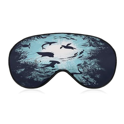 Masque de sommeil, masque pour les yeux en soie de créatures marines avec sangle réglable pour dormir, couverture d'ombre de sommeil pour les yeux, bloque la lumière, réduit les yeux gonflés, cadeaux