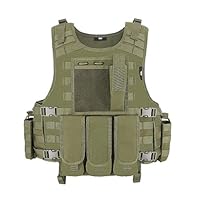 ACEXIER Molle Airsoft Weste Taktische Weste Platte Träger Swat Angeln Jagd Paintball Weste Militär Armee Rüstung Polizei Weste (Green)