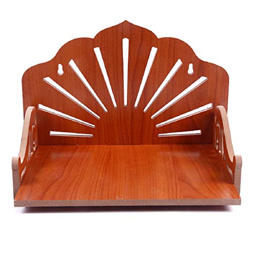 Image of 7CR Wood Art and Craft Temple (Brown 13.3 Inch X 7.8 Inch X 1.5 Inch)