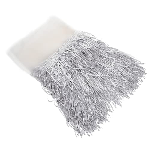 DIYEAH Encaje Con Flecos De Lentejuelas Adorno De Encaje Para Coser Cinta De Borla Ribete De Lentejuelas Decoraciones Nupciales Falda Vestido De Tela Material Marginal Hilo De Poliester