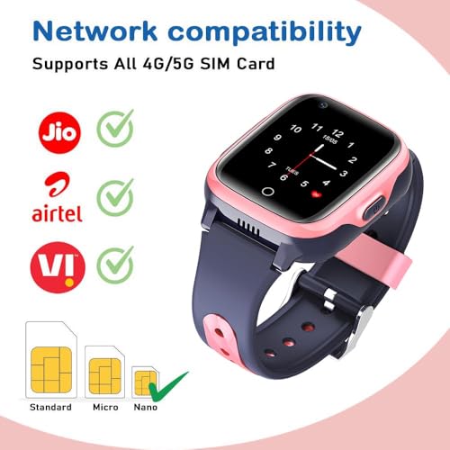Image of SeTracker 'GPS-G2' Video & Voice Calling 4G Smartwatch for Kids | 4G /5G SIM Supported | Precise Location Tracking, Camera, SOS | App Control | Voice Chat | Long Battery Life - Pink