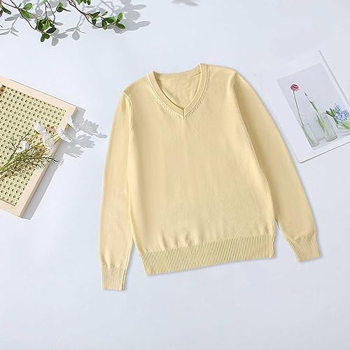 Toddler Girl Boy V Neck Sweatshirts Tops Solid Color Sweater Cardigan Long Sleeve Knit Top For 4 To 7 Years3