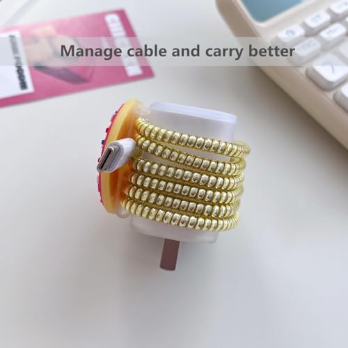 Image of Protective Charger Case for iPhone 18W 20W iPhone 15 14 13 12 11 Pro Max Charging Cable Charger Protective Cover Data Cable Protective Sleeve -(Doughnut), Multicolor