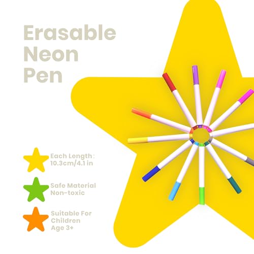 Furrbudie 12pcs Led Light Board Colours Pen, Replacement Neon Pens for Glow Art Pad Felt Tip Marker - Image 3