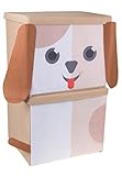 Cute Dog Stackable Toy Storage Organizer by Clever Creations | Toy Box Collapsible Storage Box for Kids Bedroom | Perfect Size Toy Chest for Organizing Toys, Kid Clothes, Shoes and More!