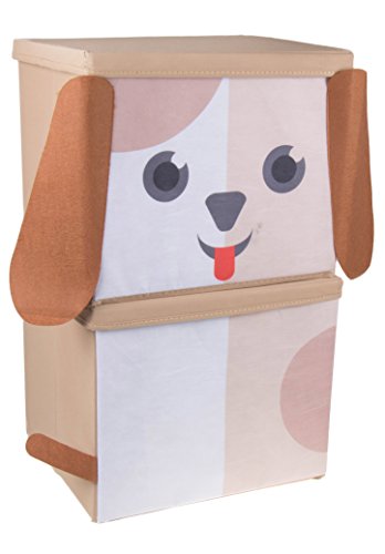 Clever Creations Cute Dog Stackable Storage Organizer Collapsible Storage Box Any Room | Perfect Size Chest for Organizing Dog Toys, Clothes, Shoes and More!