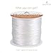 BEADNOVA 1mm Elastic Stretch Crystal String Cord for Jewelry Making Bracelet Beading Thread 60m/roll (Clear White)