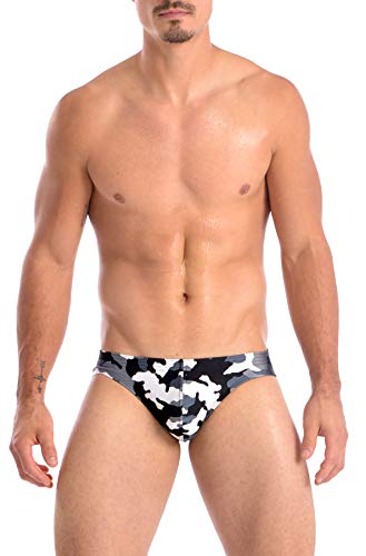 Gary Majdell Sport Mens Black Camouflage Contour Pouch Bikini Swimsuit Size Medium