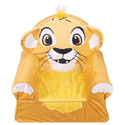 Marshmallow Furniture Comfy Foam Toddler Chair Kid's Furniture for Ages 2 Years Old and Up, Disney's The Lion King