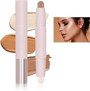TBeautfave Face Matte Contour Stick Highlighter Makeup 2-in-1 Cream Contour Stick 3D Face Body Shades Pencil Double Ended Contour Wand Highlight Stick Face Brightening