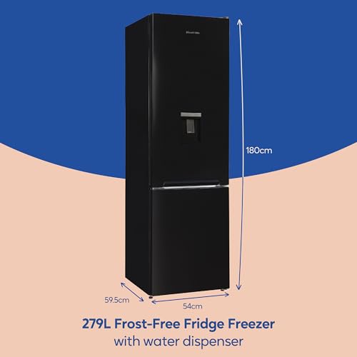 Russell Hobbs Fridge Freezer Freestanding Frost Free with Water Dispener Reversible Door, Adjustable Thermostat & Feet, 70/30 279L, 180cm High, LED Light, 2 Year Guarantee Black RH180FFFF551E1BWD - Image 3