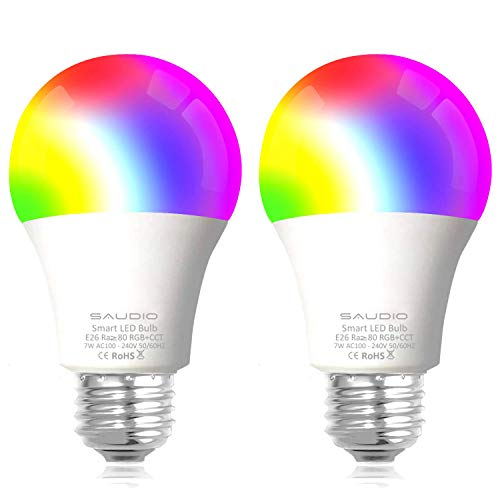Smart Alexa Light Bulbs, SAUDIO WiFi LED Bulbs RGB Color Changing Bulbs, Compatible