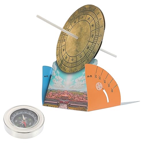 Milisten 1Set Sundial Clock Model for Educational for Astronomy and Physics Learning Science Project for Students Interactive Sundial Clock for Creative Play
