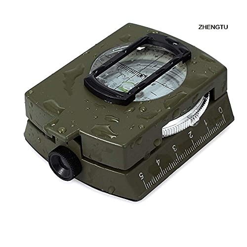 Image of Hetkrishi Professional Multifunction Military Army Metal Sighting High Accuracy Waterproof Compass for Direction,Metal and Glass (Green)