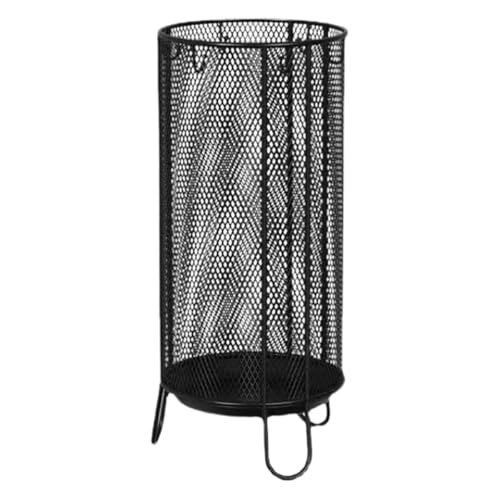 Porte-parapluie en fer noir avec bac en acier pour entrée moderne
