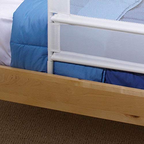 KidCo Double Pack Mesh and Steel Telescopic Toddler Child Bed Rail Guard 39 Inches Long for Twin, Double, Full Size Queen, and King Mattress, White - Thumbnail 4