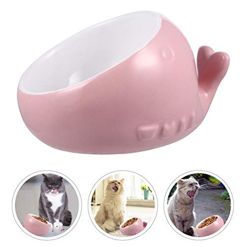 POPETPOP Cerâmica Gato Cão Tigela Prato Forma de Baleia Comida para Animais de Estimação Comedouro p