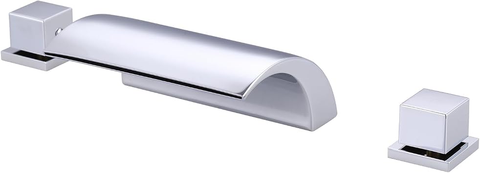 ALEASHA Deck Mount Bathtub Faucet, 3 Hole Tub Filler Faucet, Chrome