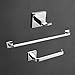 Wall Mount Contemporary Solid Brass Chrome Finish Towel Robe Hook and Towel Bar Sets 3 PCS Bathroom Set Lavatory Shower Furniture Towel Rack Holder and Stands