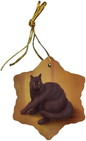 Doggie of the Day Tiffany Cat Christmas Snowflake Ceramic Ornament