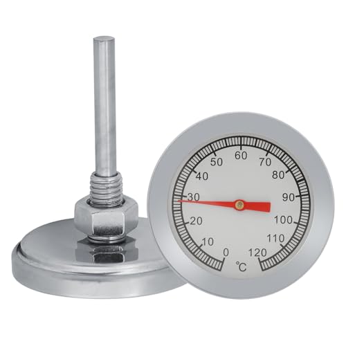 Thermomètre de four 0-120 °C, en acier inoxydable 304, avec sonde, grand thermomètre pour fumoir, barbecue