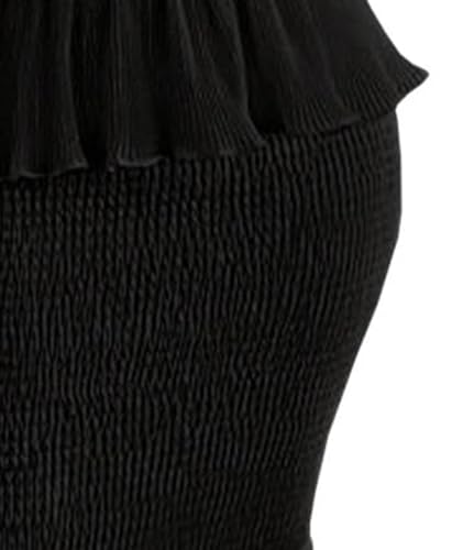 Image of SEMATOMALA Women's Boho Tube Top Tiered Ruffle Slim Fitted Maxi Dress Smocked Vacation Holiday Long Dress
