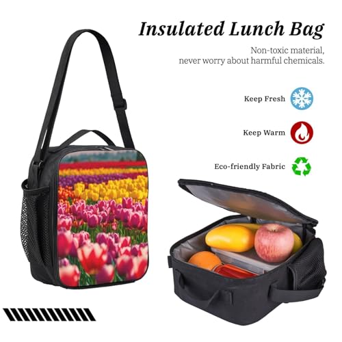 Sac à dos d'école tulipes EdWal avec boîte à déjeuner et trousse pour élève - 6
