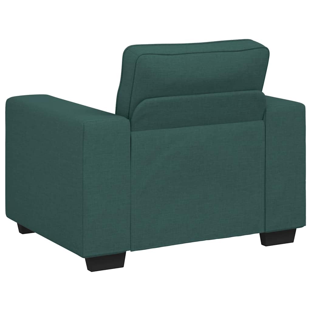 Juego de sofá de 3 piezas verde oscuro con sillón de 2 plazas 3 plazas 221 cm de ancho de poliéster resistente tela de metal marco de madera de diseño moderno para salón, oficina y