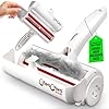ChomChom Roller Pet Hair Remover – Original Size Reusable Lint Roller for Cat & Dog Hair on Furniture, Couch, Carpet, Car, Rugs & Bedding – Portable, Eco-Friendly (White)